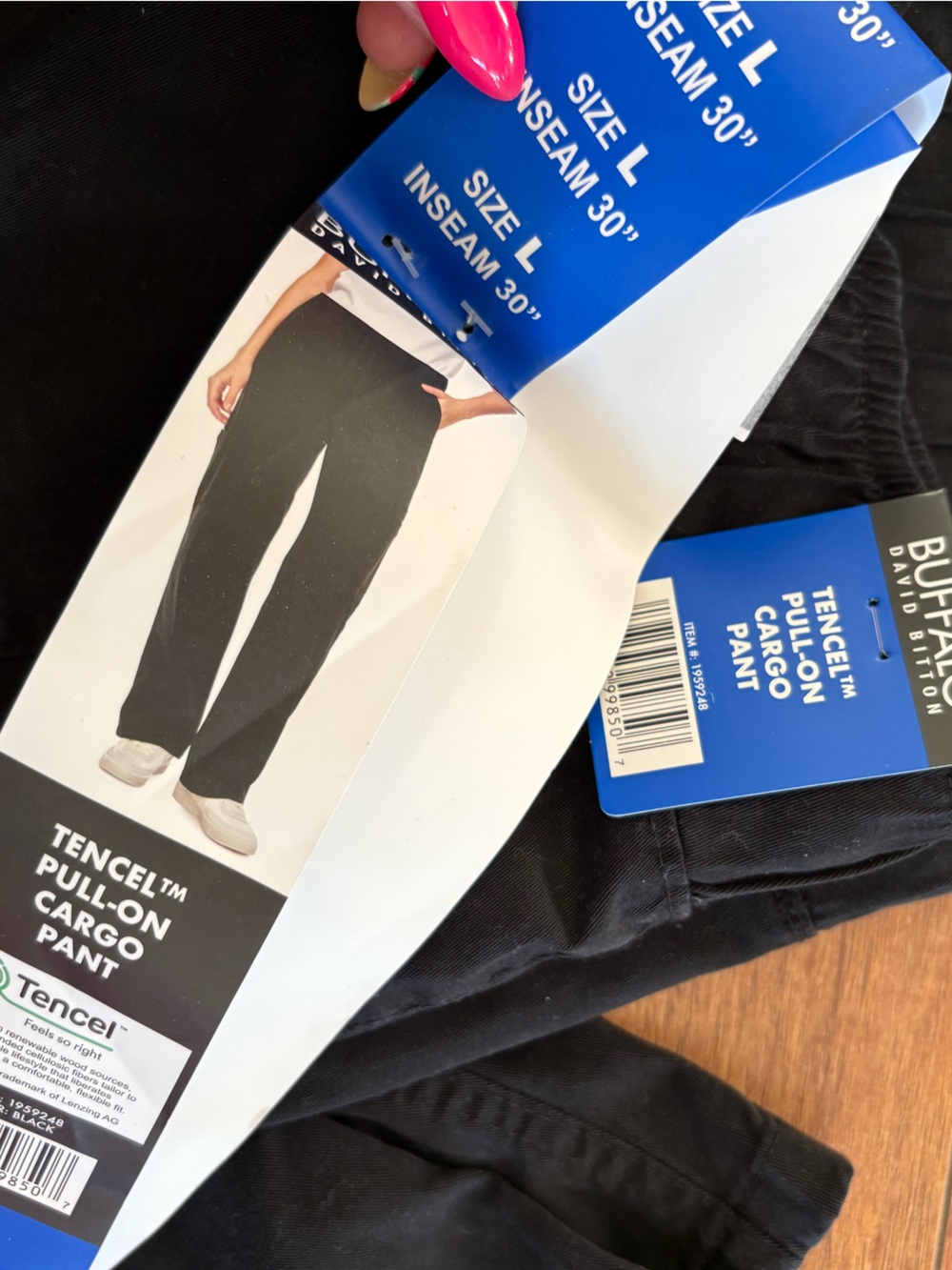 Buffalo David Bitton Black Pull-On Tencel Cargo Pants